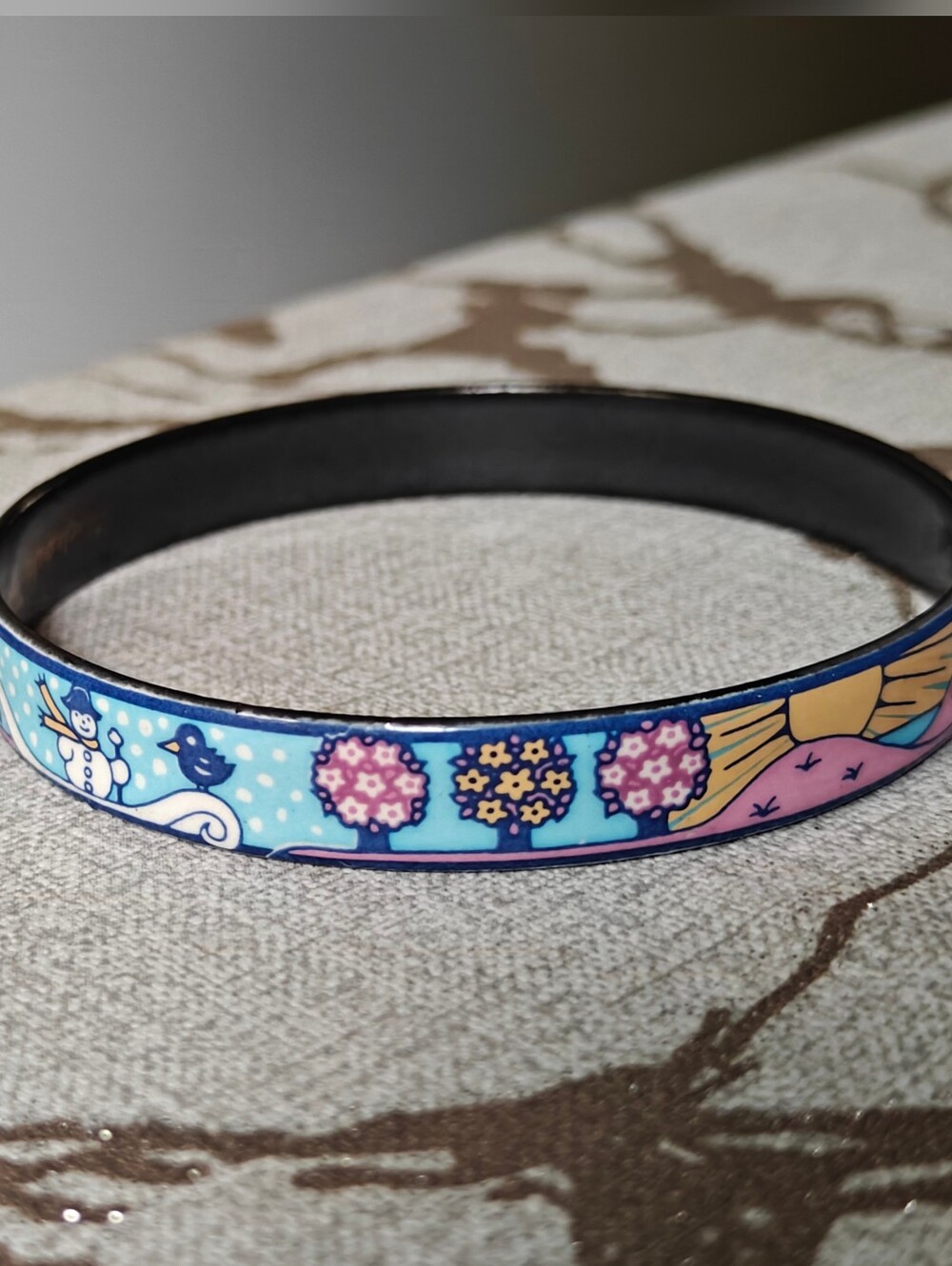 Vintage Michaela Frey Enamel Bangle Bracelet